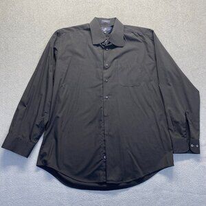 Giorgio Brutini‎ Dress Shirt Mens Size16 34/3 Black  Long Sleeve Buttons,Pocket